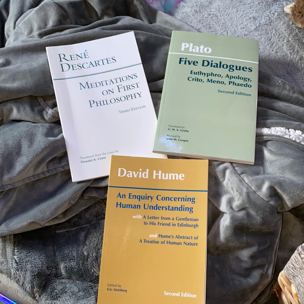 Set of 3 Philosophy Books: Descartes, Plato, Hume